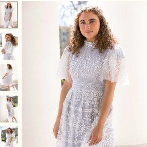 Ivy City Co Sicily dress in frost blue with flutter sleeves